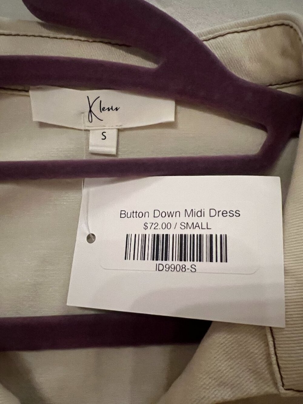 New, never worn with tags, Button Down Midi Dress size small